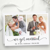 Kalligrafie Red Heart 2 Foto We Got Married Aankondiging