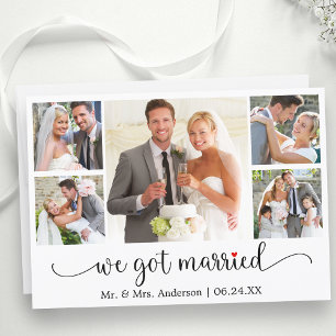 Kalligrafie Red Heart 5 Foto We Got Married Aankondiging