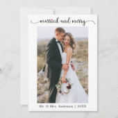 Kalligrafie Red Heart Getrouwd en vrolijk Feestdagenkaart (Voorkant)