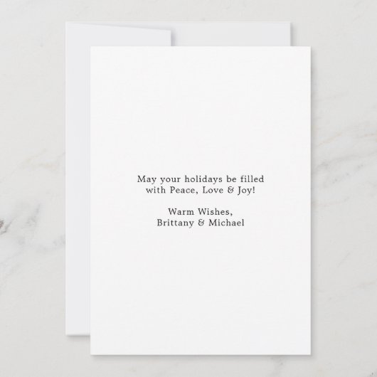 Kalligrafie Red Heart Getrouwd en vrolijk Feestdagenkaart (Achterkant)