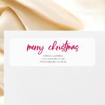 Kalligrafie Red Merry Christmas Etiket<br><div class="desc">Voeg een vleugje feestvreugde toe aan elke correspondentie met onze retouradreslabels met kerstthema. Elegant omlijst door waterverf arrangementen van feestelijke bessen en gebladerte,  deze labels mengen klassieke charme met seizoensgebonden elegantie. Een vrolijke manier om uw vakantie-geest op elke envelop te uiten!</div>