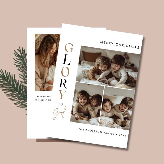 Kalligrafie Religieuze Kerst Glorie aan God Foto Feestdagenkaart