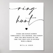 Kalligrafie Ring Hunt Vrijgezellenfeest Spelbord Poster (Voorkant)