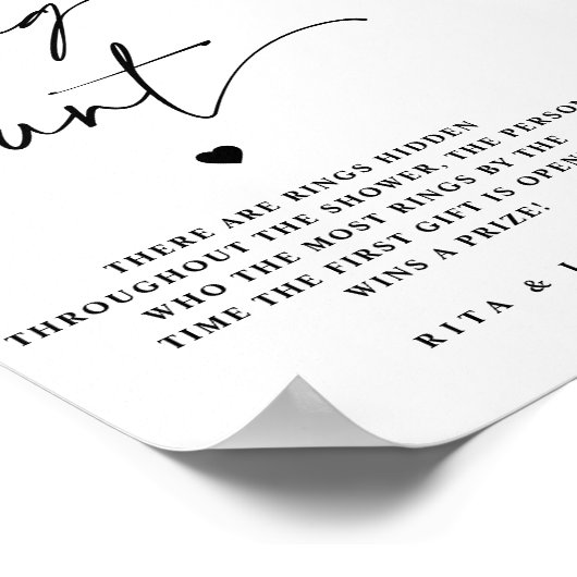 Kalligrafie Ring Hunt Vrijgezellenfeest Spelbord Poster (Hoek)