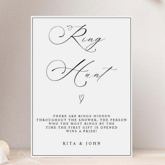 Kalligrafie Ring Hunt Vrijgezellenfeest Spelbord Poster