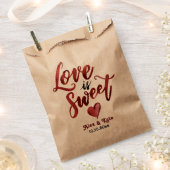 Kalligrafie Rode liefde is zoete bruiloft Bedankzakje (Geknipt)