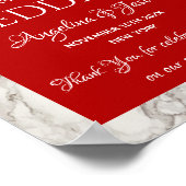 Kalligrafie Rood Welkom Bruiloft Poster (Hoek)