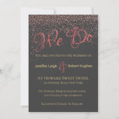 Kalligrafie Roos Gold Foil Wedding Invitation Kaart (Voorkant)
