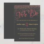 Kalligrafie Roos Gold Foil Wedding Invitation Kaart (Voorkant / Achterkant)