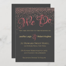 Kalligrafie Roos Gold Foil Wedding Invitation