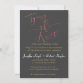 Kalligrafie Roos Goud Knot Folie Tying Wedding Kaart (Voorkant)