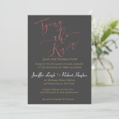 Kalligrafie Roos Goud Knot Folie Tying Wedding Kaart (Staand voorkant)