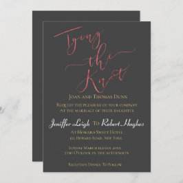 Kalligrafie Roos Goud Knot Folie Tying Wedding Kaart