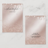 Kalligrafie Roos gouden glitter Oorbel display kaa Visitekaartje (Voorkant / Achterkant)