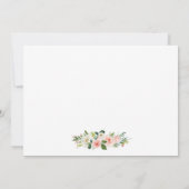 Kalligrafie Roze Witte Bloem Bruiloft 3 Foto Bedankkaart (Achterkant)