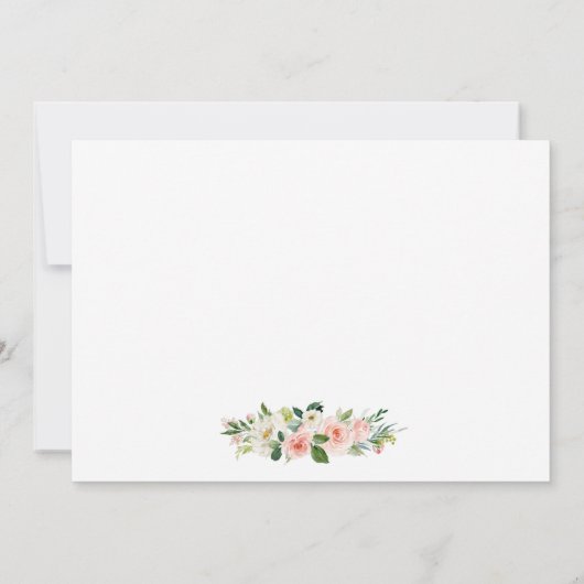 Kalligrafie Roze Witte Bloem Bruiloft 3 Foto Bedankkaart (Achterkant)