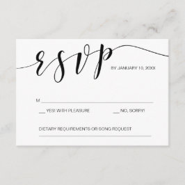 Kalligrafie RSVP-kaart sjabloon zwart-wit