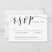 Kalligrafie RSVP-kaart sjabloon zwart-wit (Voorkant)