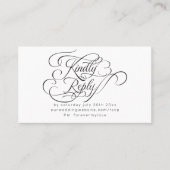  kalligrafie RSVP voor online respons Visitekaartje (Voorkant)