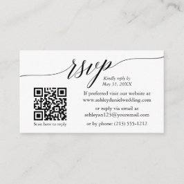 Kalligrafie RSVP Weddenschappen Minimaliserende QR Informatiekaartje