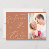 Kalligrafie Rust & Blush Roze sparen de Magnet van Magnetische Uitnodiging (Voorkant)