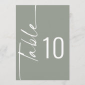 Kalligrafie Sage Bruiloft Printbare Tafelnummer (Voorkant)