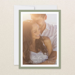 Kalligrafie & Sage Green Framed Klassieke foto Save The Date