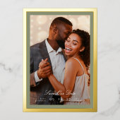 Kalligrafie Sage Green Gold Ingelijste klassieke f Folie Uitnodiging (Voorkant)