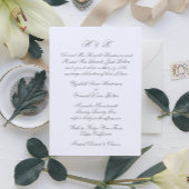 Kalligrafie Sage Groen & Wit Formele Bruiloft Kaart