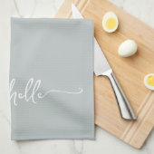 Kalligrafie Sagegroene Monogramnaam Schrift Theedoek (Quarter Fold)