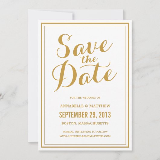 Kalligrafie Save the Date Aankondiging (Voorkant)