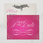 kalligrafie Save the Date briefkaart (Voorkant / Achterkant)