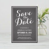 Kalligrafie schoolbord save the date aankondiging (Staand voorkant)