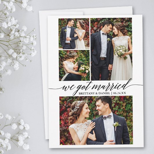 Kalligrafie Schrift 4 Foto We Got Married Aankondiging