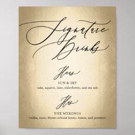 Kalligrafie Schrift Handtekening Dranken Huwelijks Poster