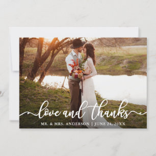 Kalligrafie Schrift Liebe Dank Hochzeitsfoto Bedankkaart