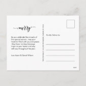 Kalligrafie Schrift Merry Persoonlijke Foto Feestdagenkaart (Achterkant)