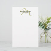 Kalligrafie Schrift Monogram Initiaal Modern Briefpapier (Staand voorkant)