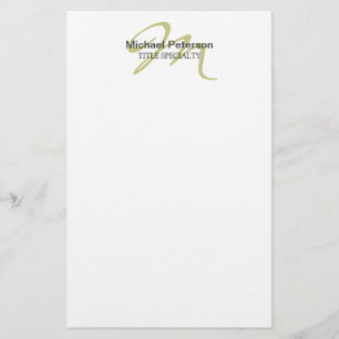 Kalligrafie Schrift Monogram Initiaal Modern Briefpapier