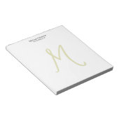 Kalligrafie Schrift Monogram Initiaal Modern Notitieblok (Schuin)