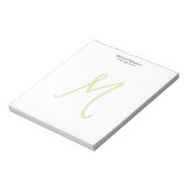 Kalligrafie Schrift Monogram Initiaal Modern Notitieblok (Linkerzijde)