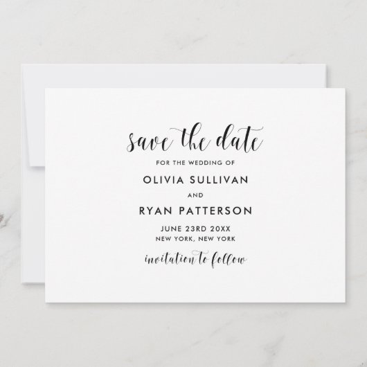 Kalligrafie Schrift | Save the Date Aankondiging I (Achterkant)