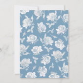 Kalligrafie Schrift Stofblauw Witte Bloemige Bruil Kaart (Achterkant)