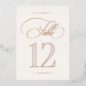 Kalligrafie Schrift Tafel Nummer Folie Bord Uitnodiging (Voorkant)