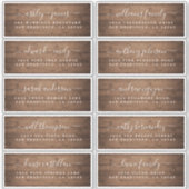 Kalligrafie Schuur Hout Bruiloft Gast Adresetikett Sticker (Voorkant)