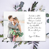 Kalligrafie Script 2 foto bruiloft Bedankkaart