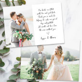 Kalligrafie Script 2 foto bruiloft Bedankkaart