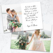 Kalligrafie Script 2 foto bruiloft Bedankkaart