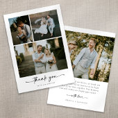 Kalligrafie Script 4 foto bruiloft Bedankkaart