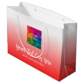 Kalligrafie Script Aangepaste Logo Hier Rood Sjabl Groot Cadeauzakje (Achterkant Gekanteld)